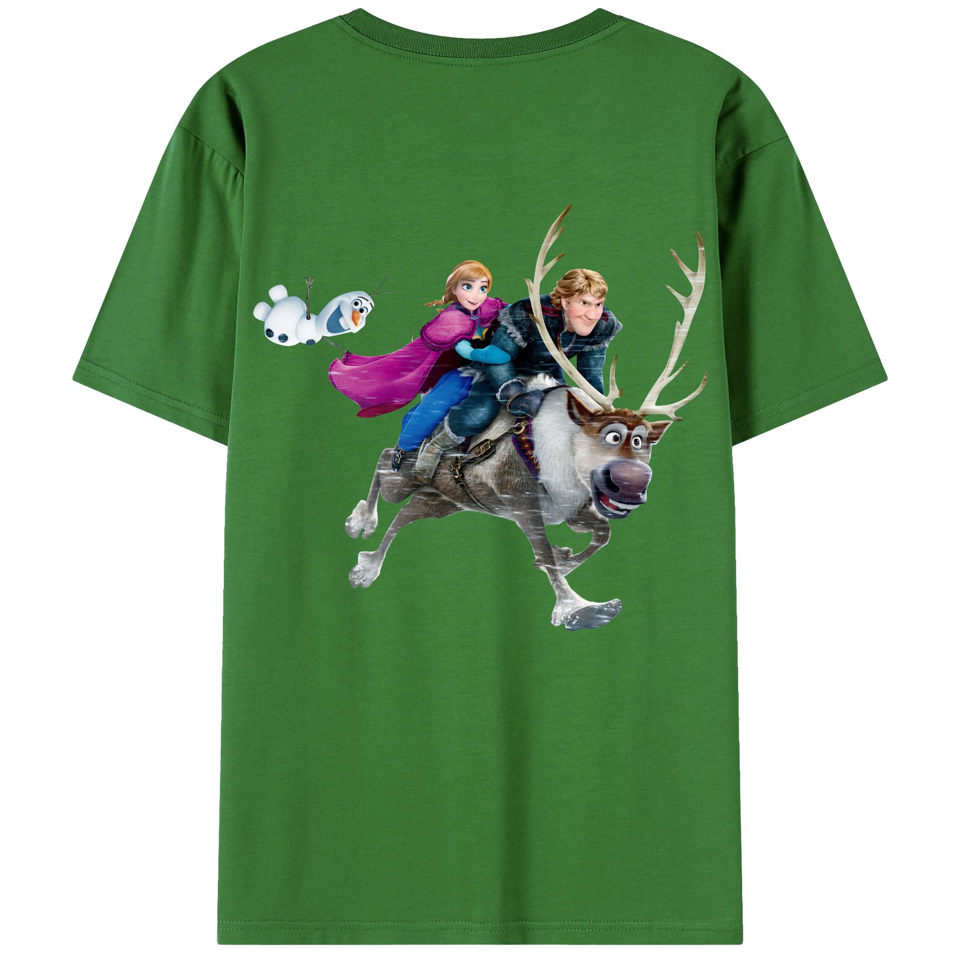 （画像用） アナと雪の女王 アンナ エルサ Frozen Anna Elsa レディース半袖Tシャツ(バックプリント)